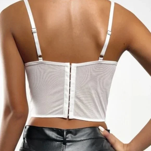 Floral Embroidered Lace Bustier Cami Top - Picture 4 of 5